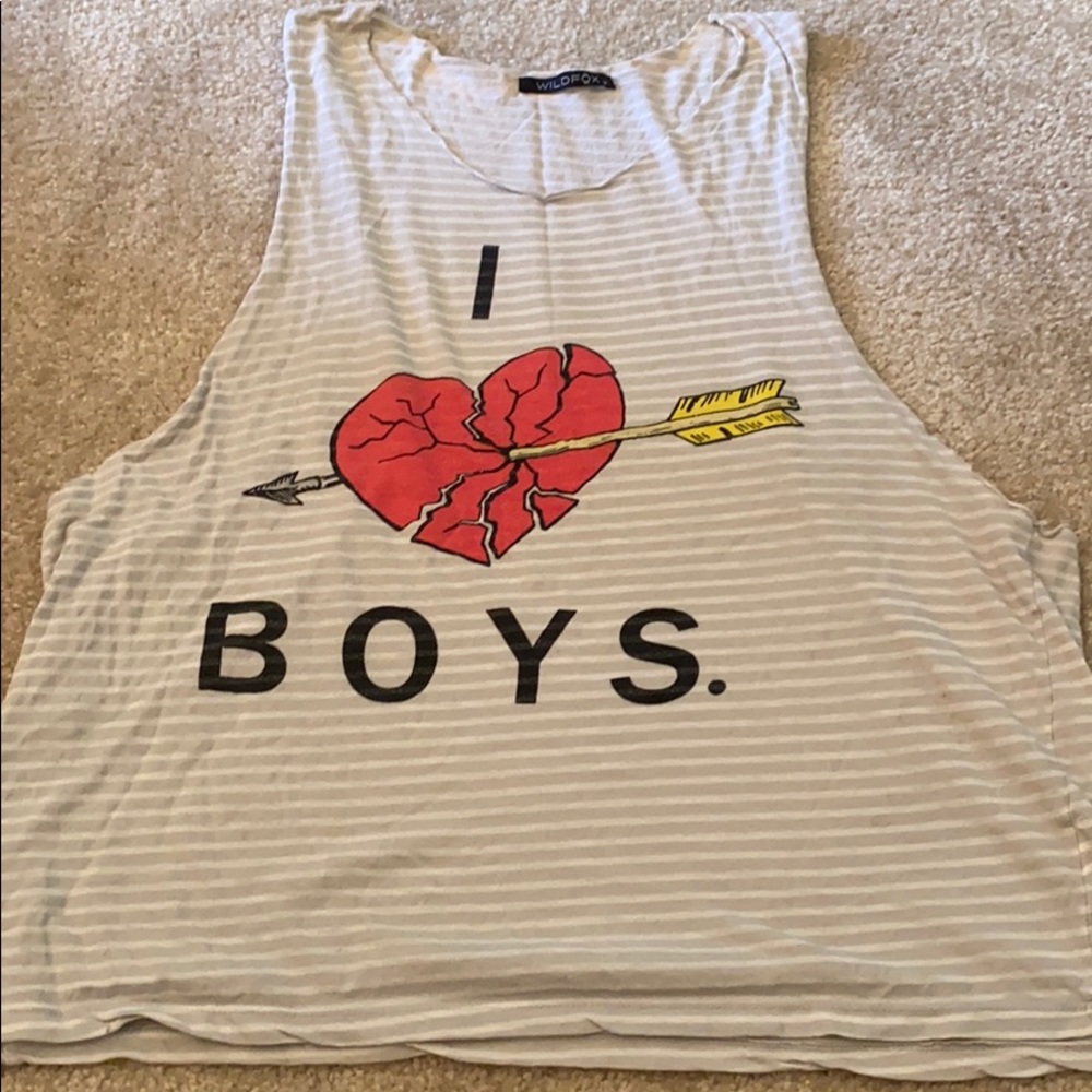 Wildfox striped graphic tank sz M